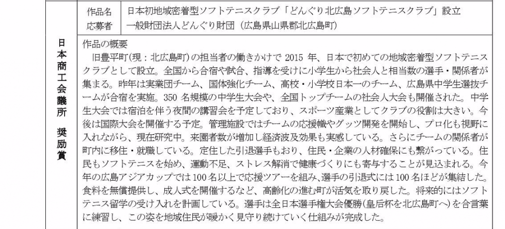 2017スポーツ振興賞受賞